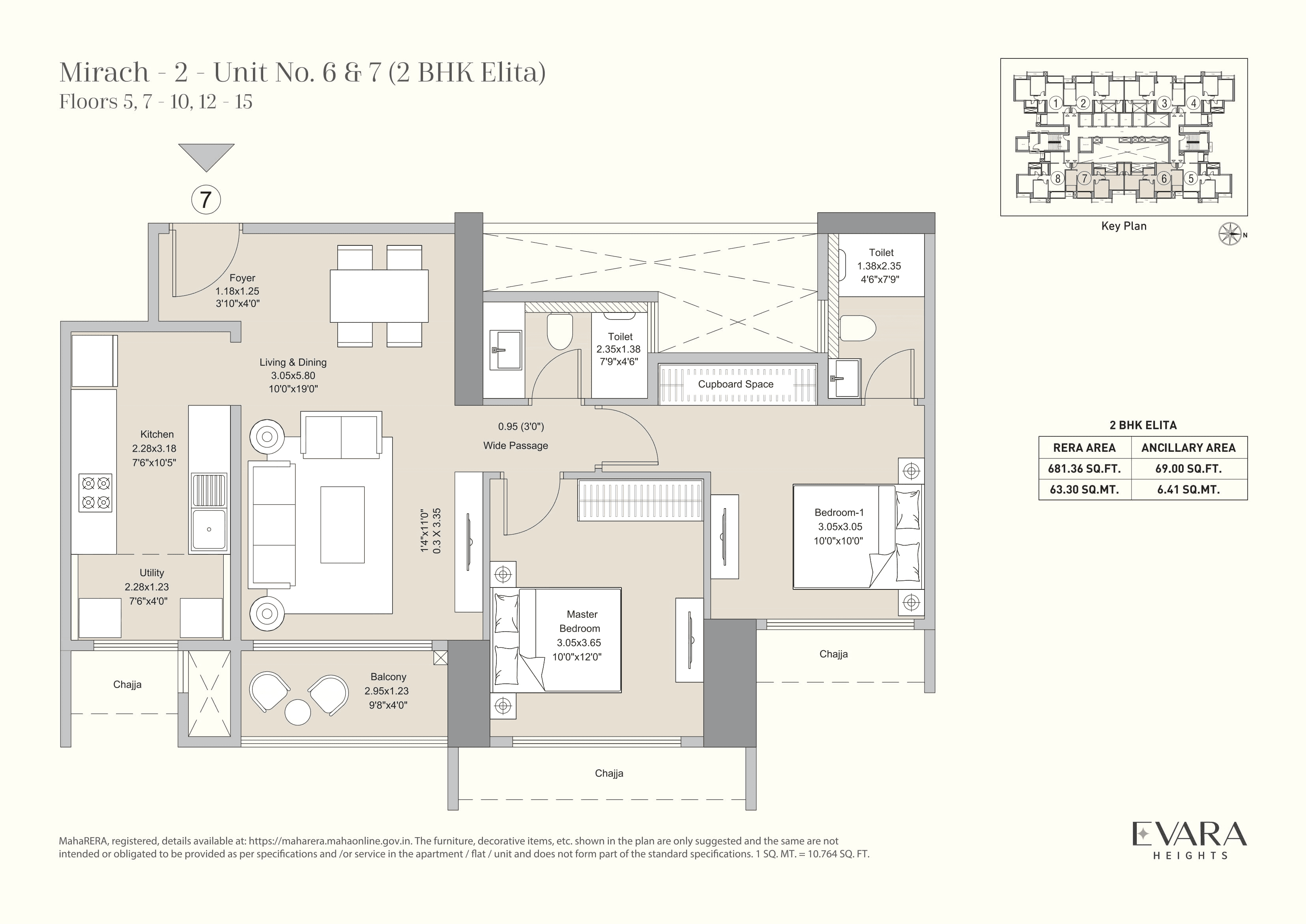 Unit plan - 750 sq.ft.
