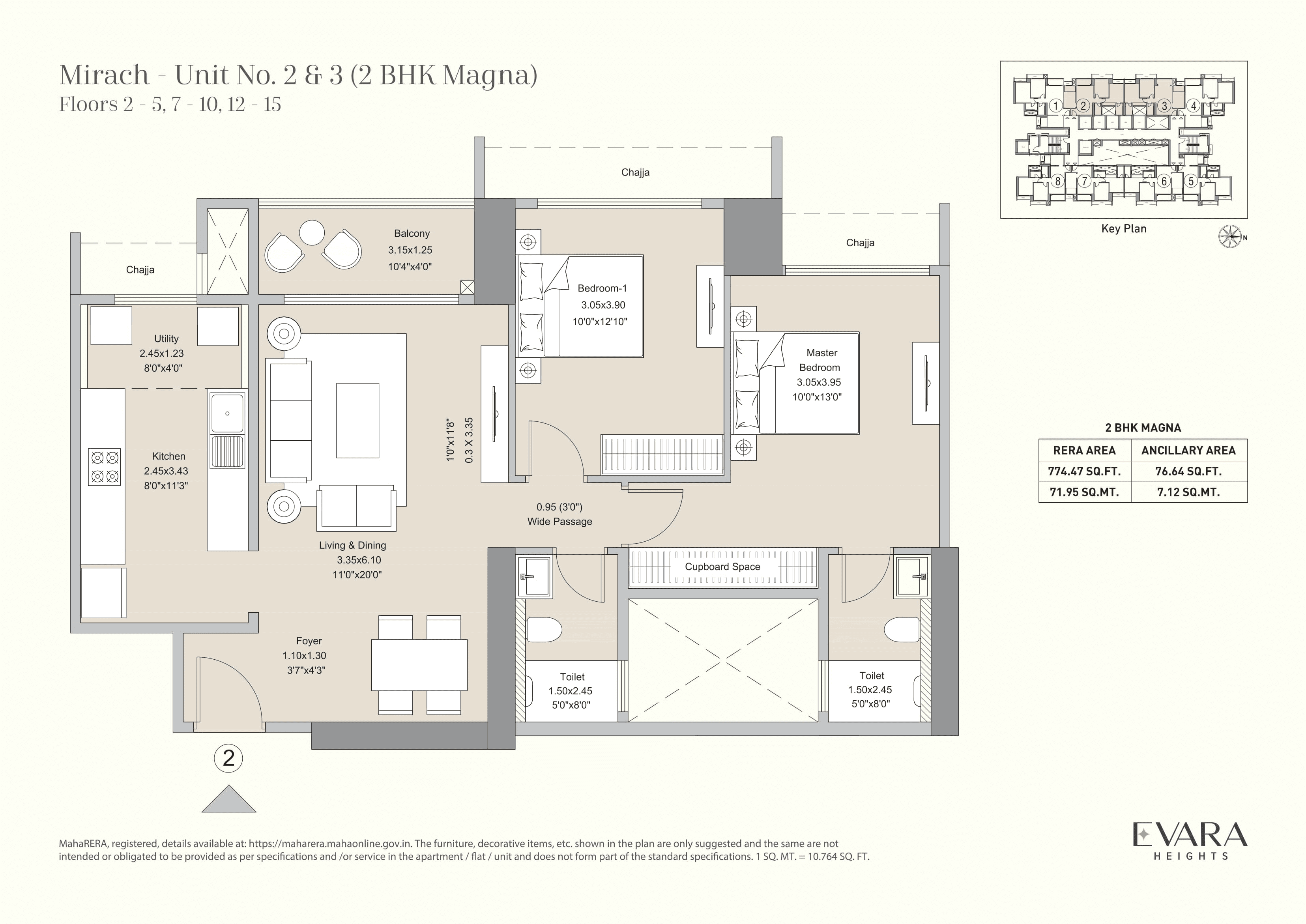Unit plan - 850 sq.ft.