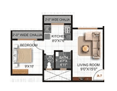 Vidhi Impression Unit plan - 377 sq.ft.