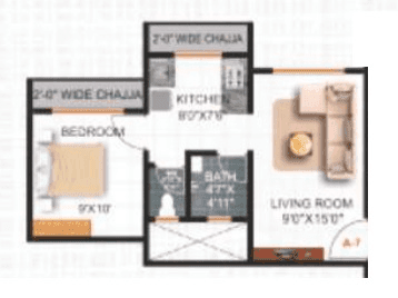 Vidhi Impression Unit plan - 405 sq.ft.