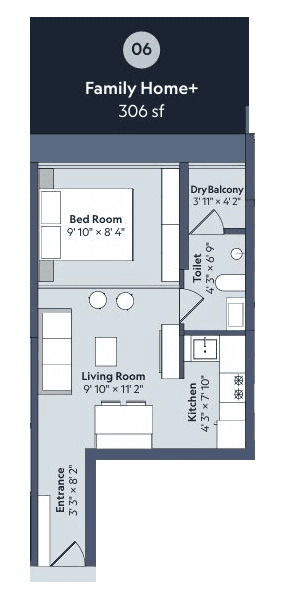 Marathon Nexworld Phase 1 Unit plan - 306 sq.ft.