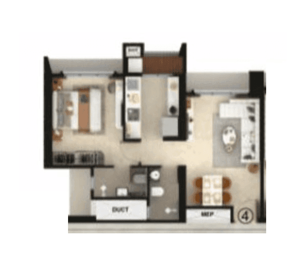 Delta Greenville Unit plan - 458 sq.ft.