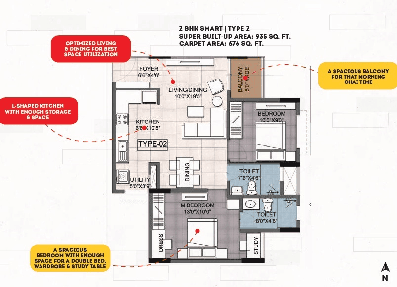 Sipani Royal Heritage Unit plan - 676 sq.ft.