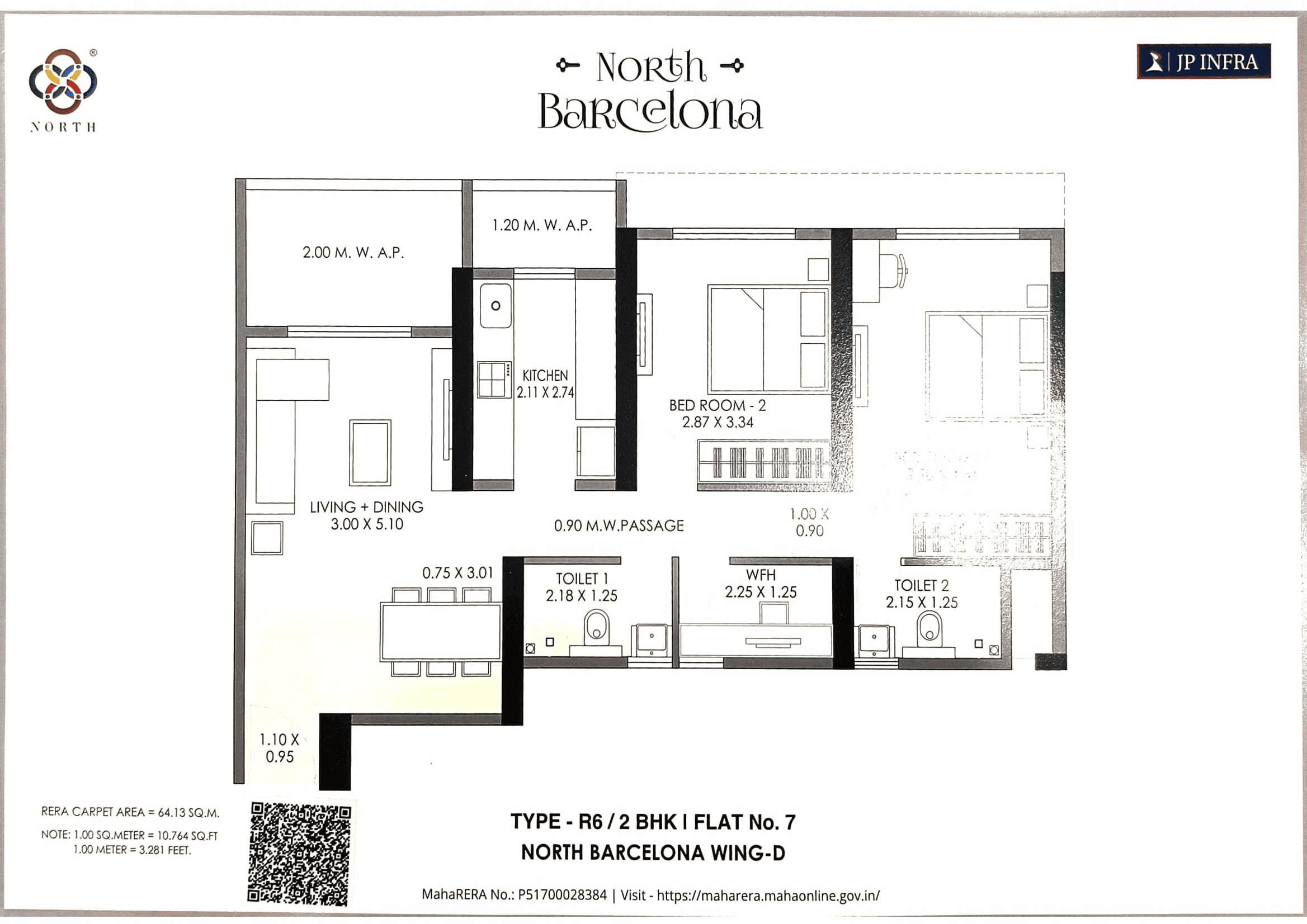 JP North Barcelona Unit plan - 783 sq.ft.