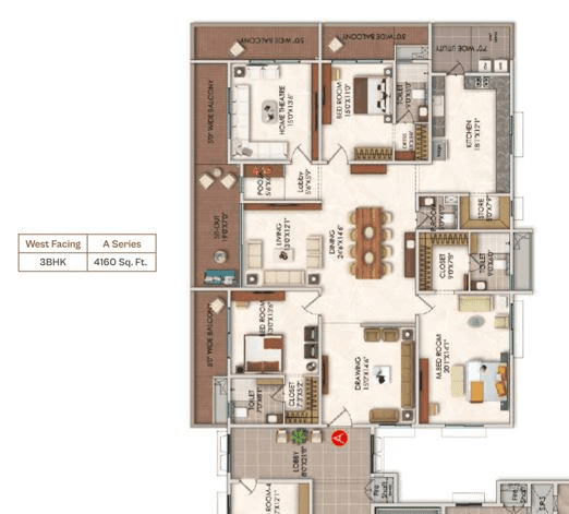 Jain Samriddhi Unit plan - 2912 sq.ft.