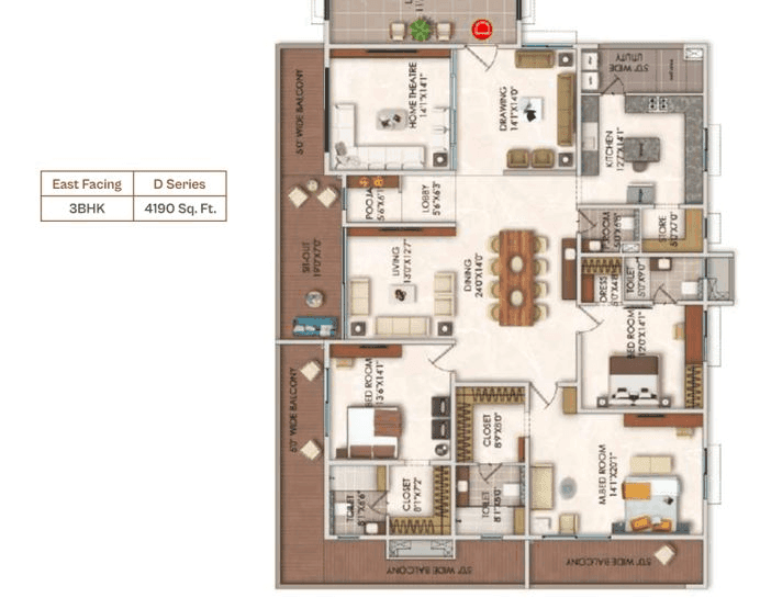 Jain Samriddhi Unit plan - 2933 sq.ft.