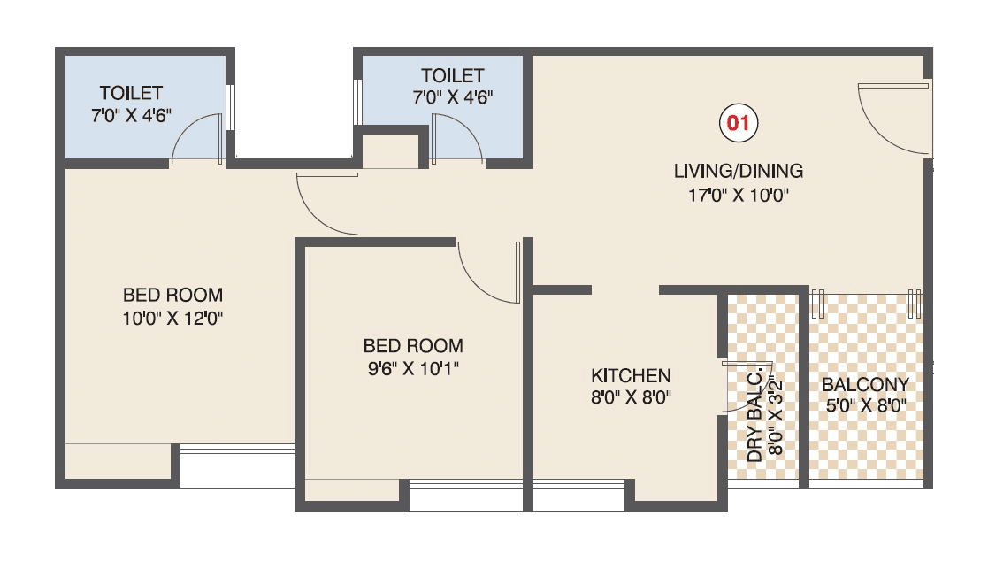 Matoshri Shubh Elara Unit plan - 658 sq.ft.