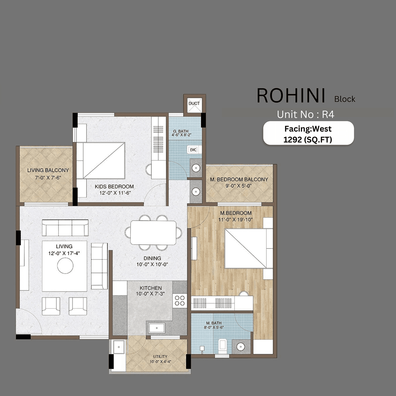 Adish Aradhra Unit plan - 933 sq.ft.