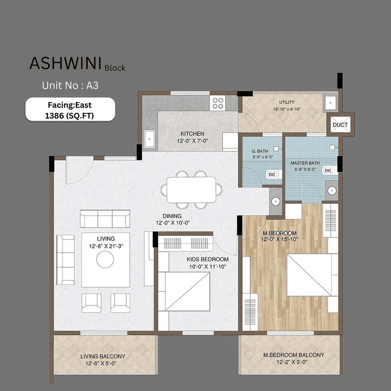 Adish Aradhra Unit plan - 1041 sq.ft.