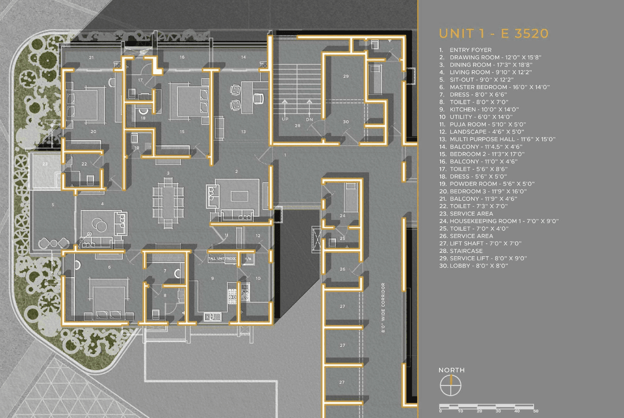 Simchah Acasa Unit plan - 2464 sq.ft.