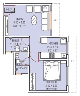 Dynamic Crest Phase II Unit plan - 396 sq.ft.