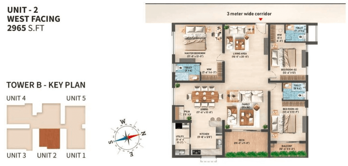 R One Diamond Towers Unit plan - 2076 sq.ft.