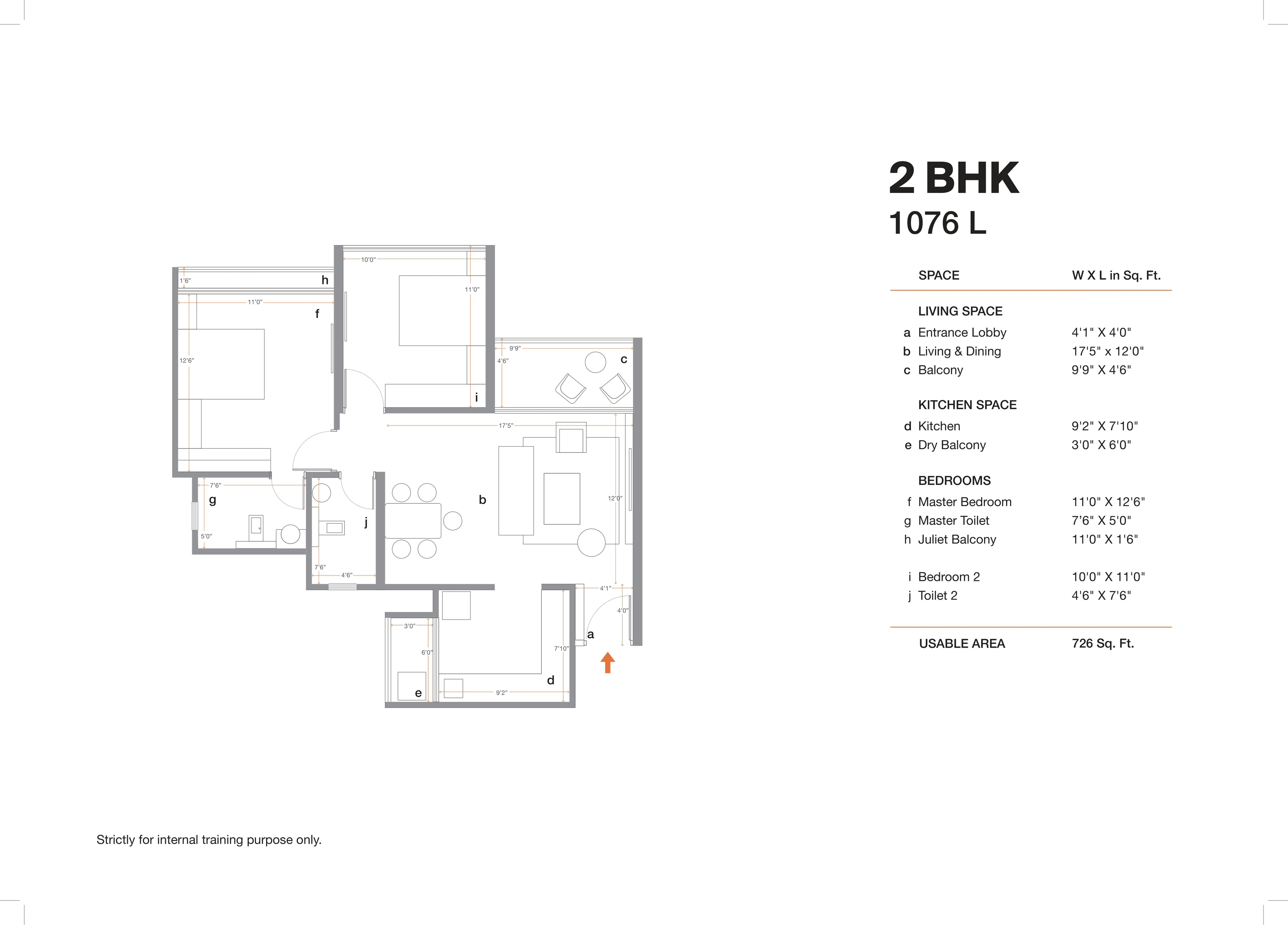 Unit plan - 726 sq.ft.