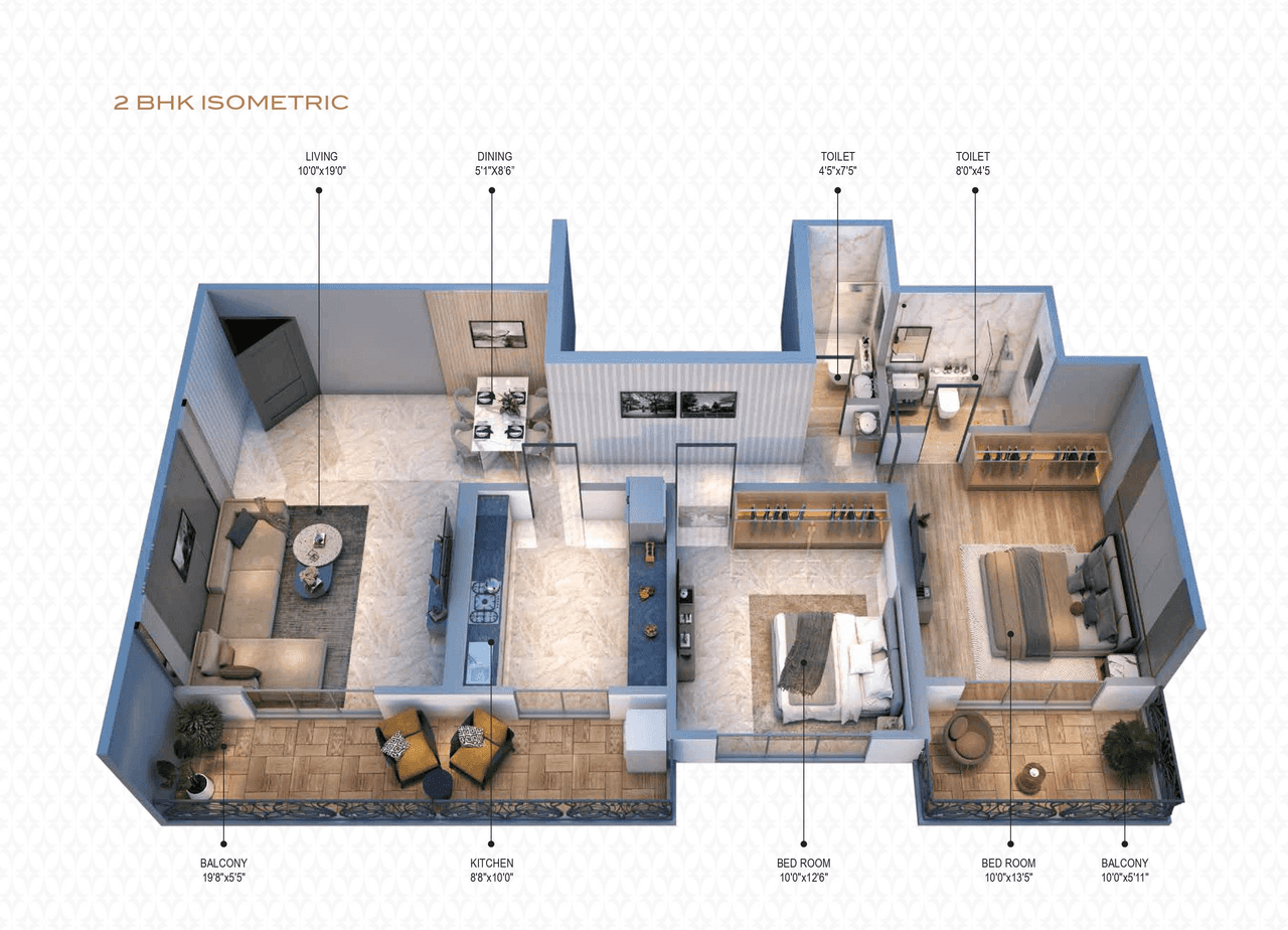 Dream Atlantis Unit plan - 764 sq.ft.
