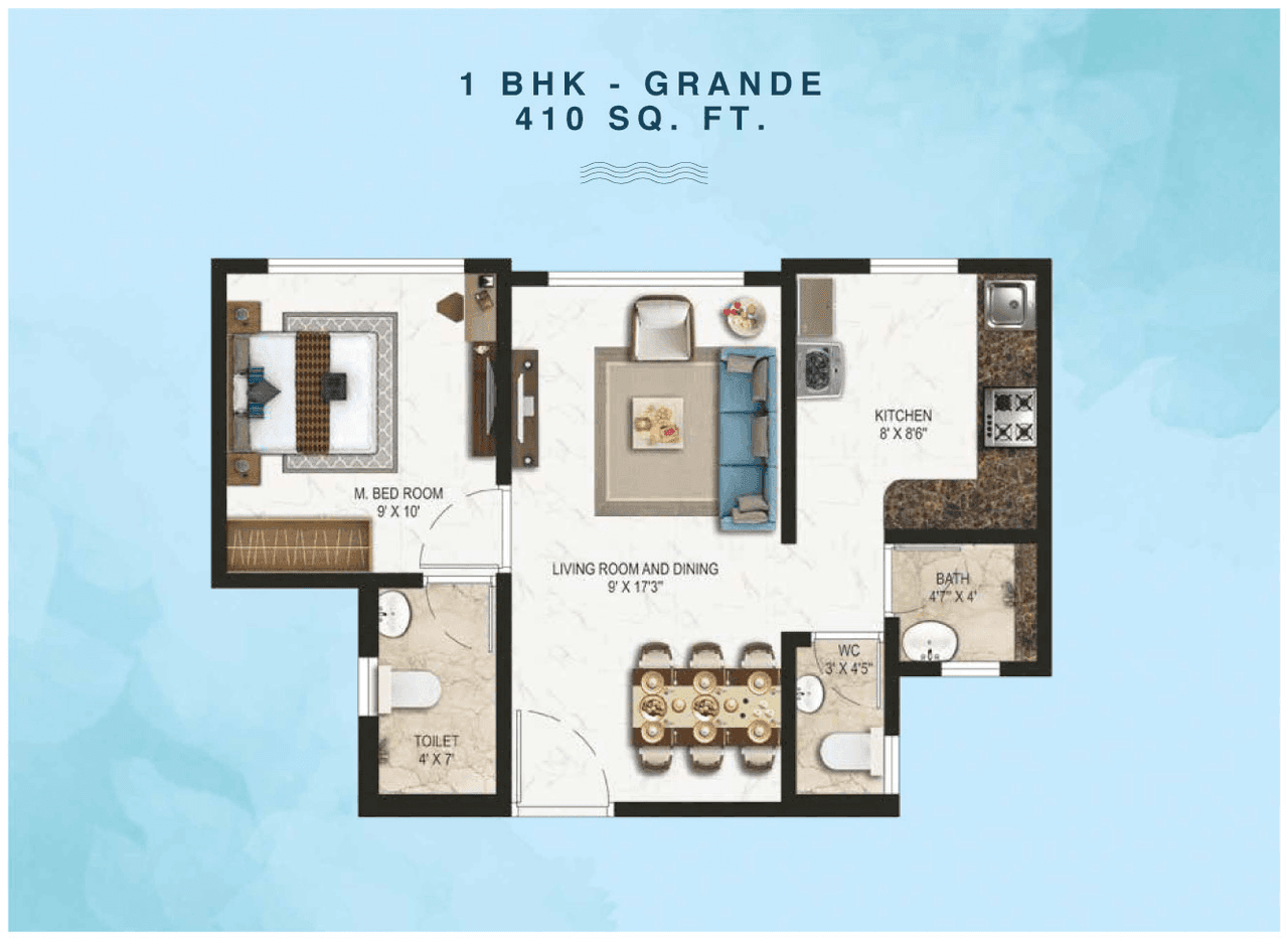 Magus City Unit plan - 410 sq.ft.