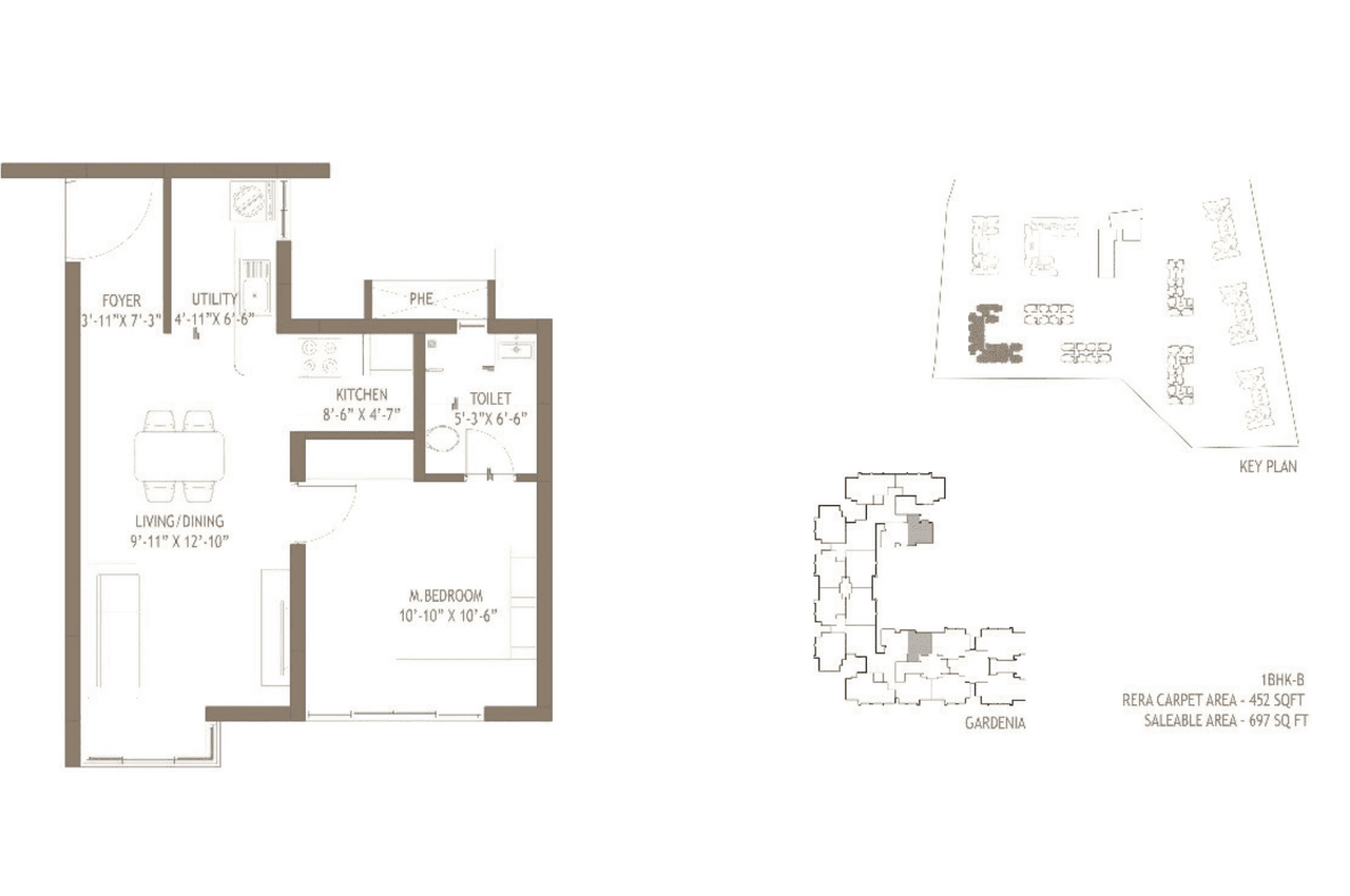 Embassy Edge Unit plan - 473 sq.ft.