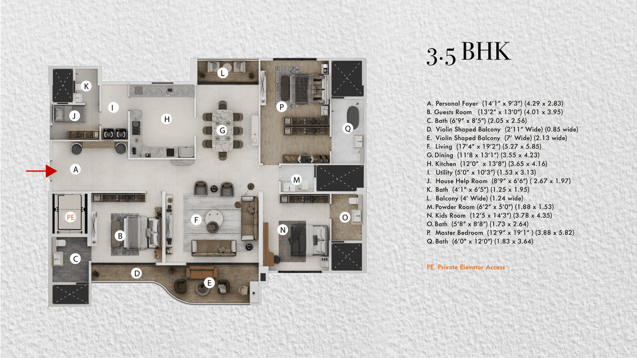 Gera The Crown Unit plan - 2074 sq.ft.