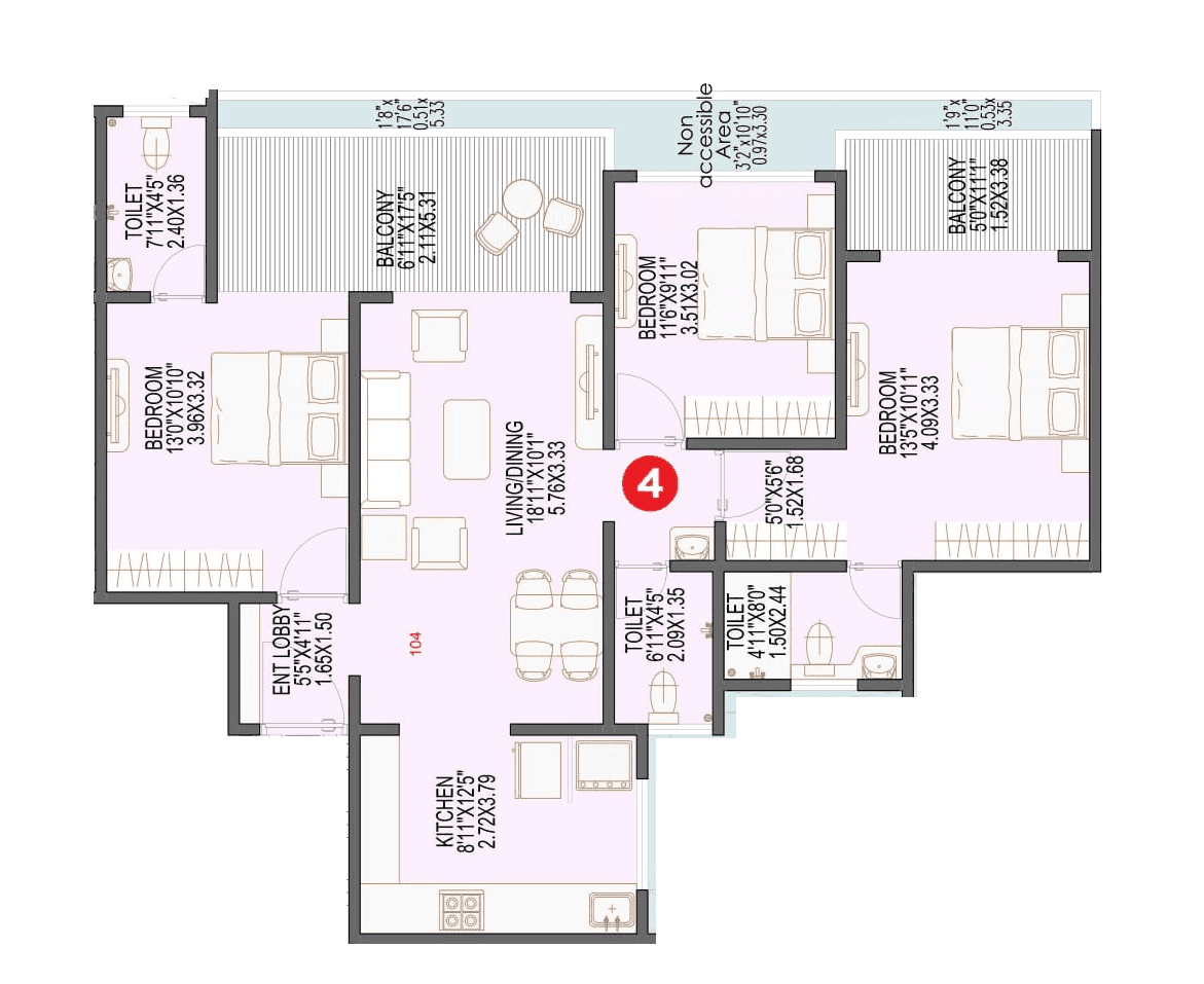 Shiv Malhar Unit plan - 1149 sq.ft.