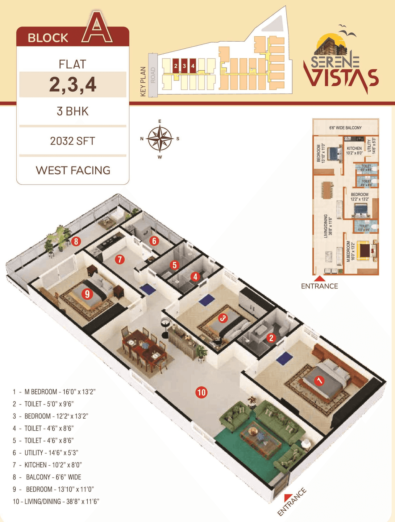 Peers Serene Vistas Unit plan - 1220 sq.ft.