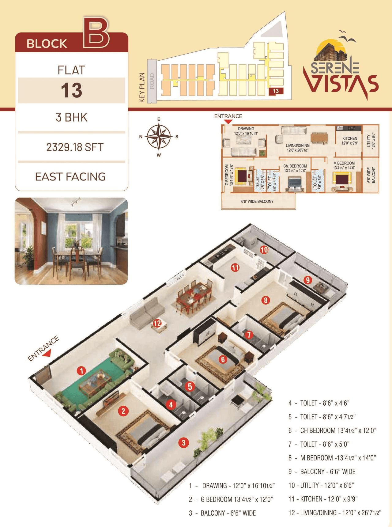 Peers Serene Vistas Unit plan - 1397 sq.ft.