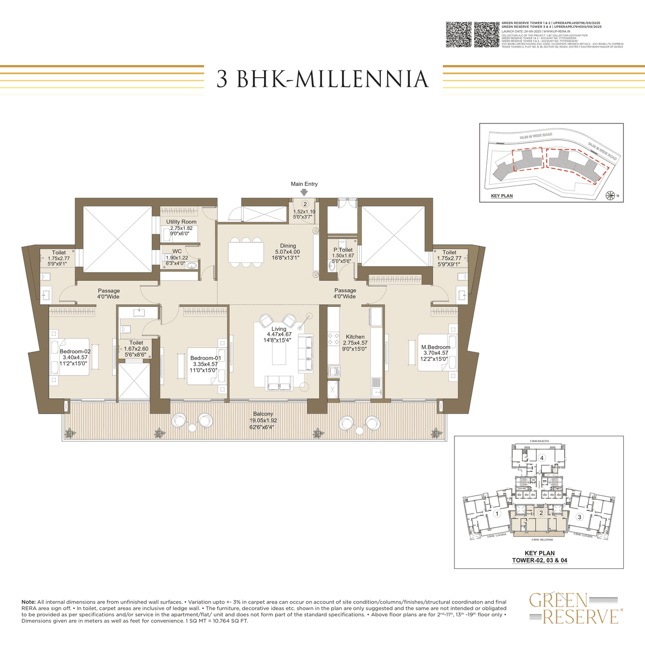 L&T Green Reserve Noida Unit plan - 3075 sq.ft.