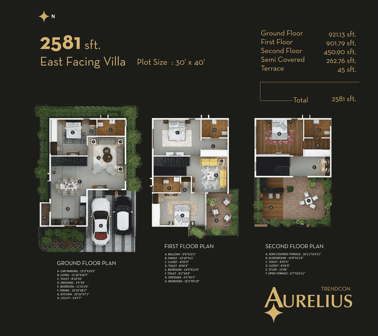 Trendcon Aurelius Unit plan - 2322 sq.ft.