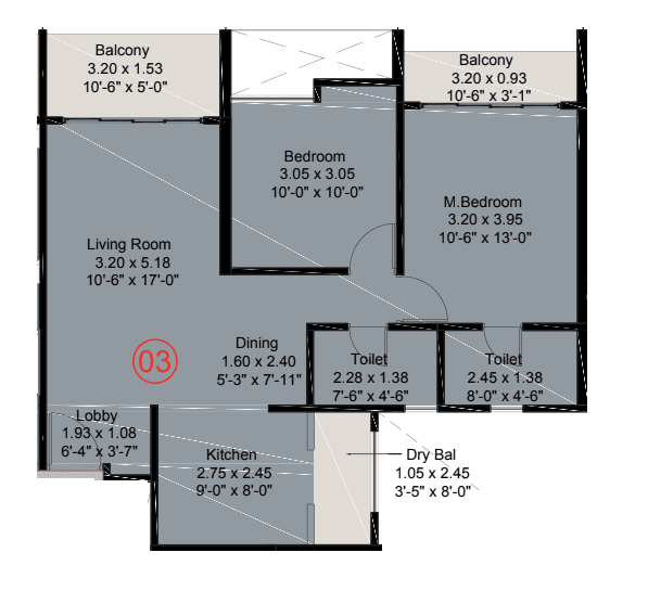 Unit plan - 803 sq.ft.