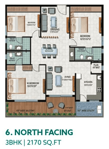 Hirize Elysia Unit plan - 1563 sq.ft.