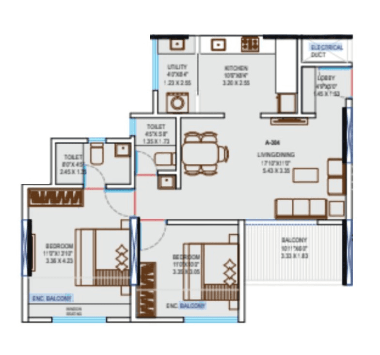 Legacy Aqualife Unit plan - 724 sq.ft.