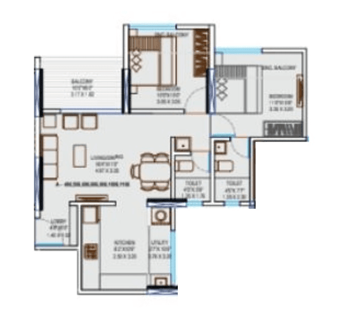 Legacy Aqualife Unit plan - 807 sq.ft.
