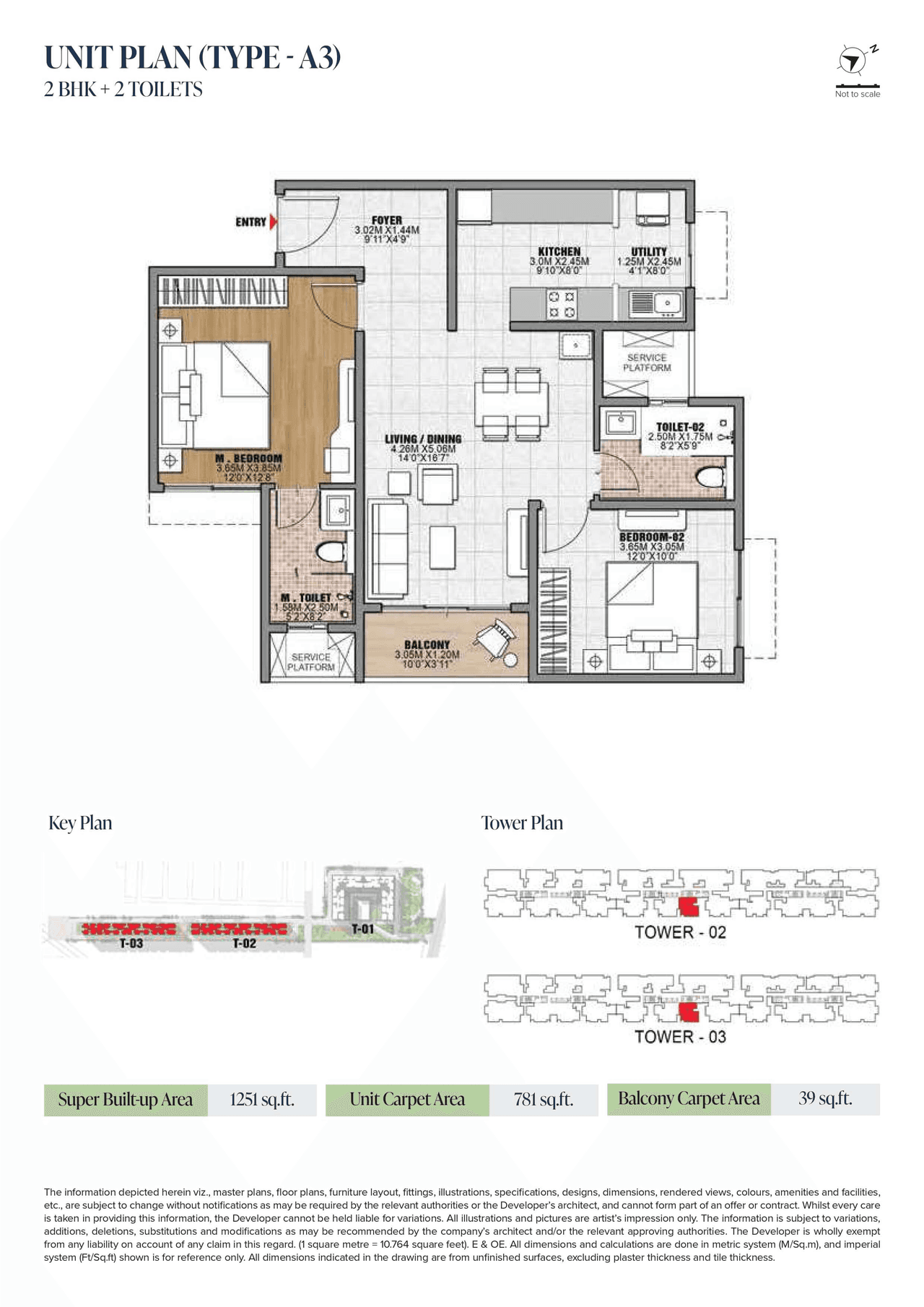 Brigade Morgan Heights Unit plan - 820 sq.ft.
