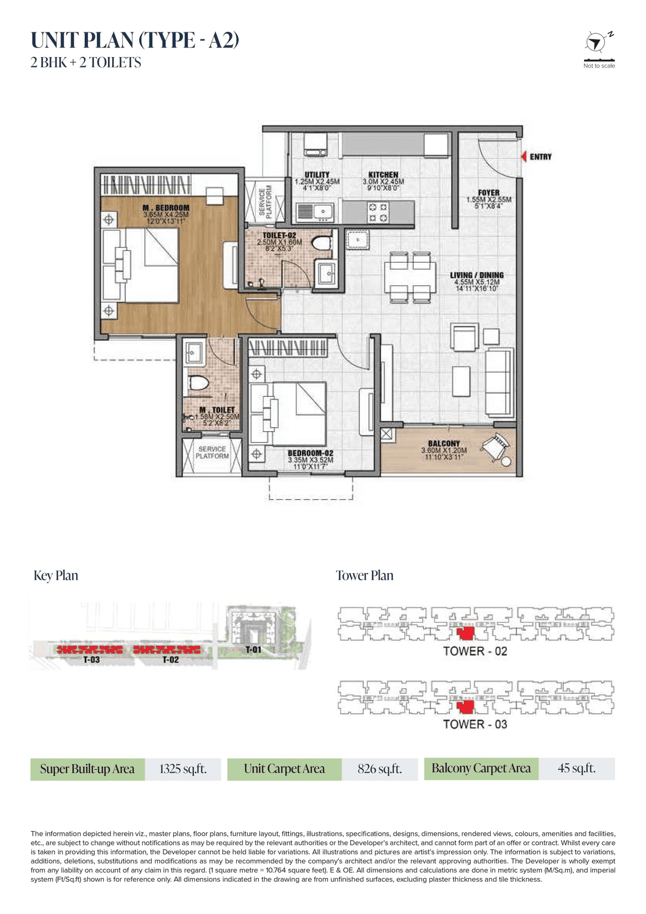 Brigade Morgan Heights Unit plan - 871 sq.ft.
