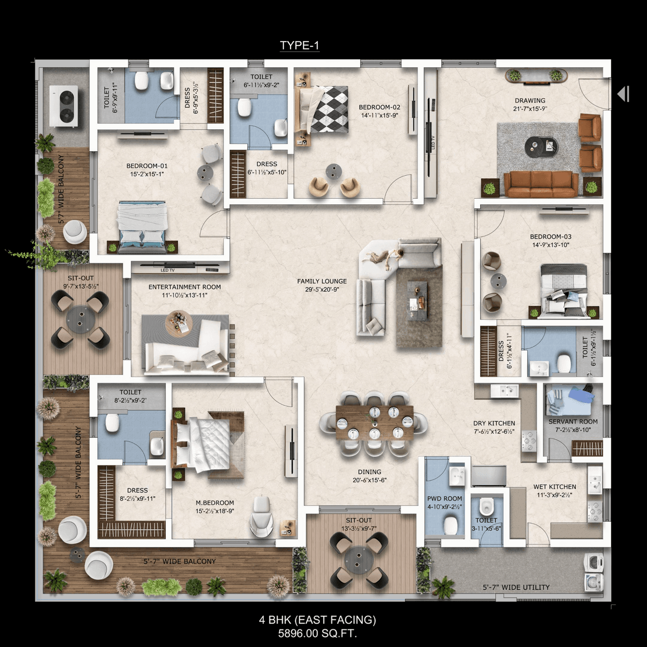 E-Infra Skyven Unit plan - 4481 sq.ft.