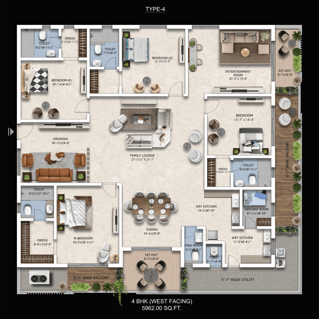 E-Infra Skyven Unit plan - 4532 sq.ft.