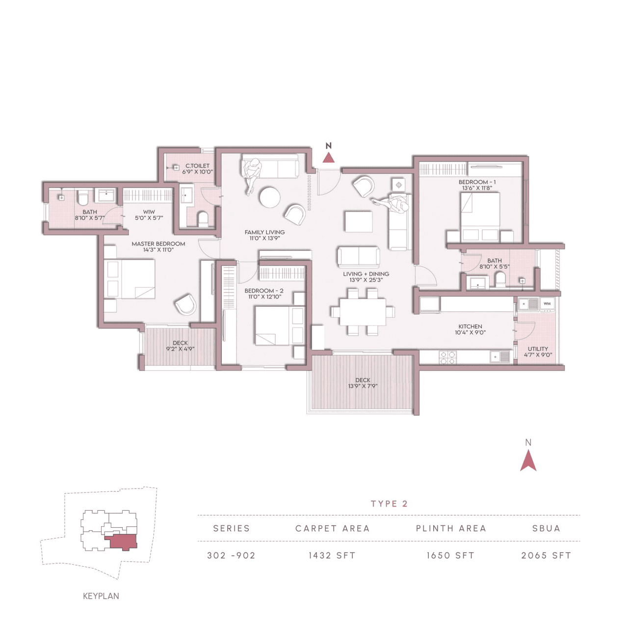 Sentient Heavie Halcyon Unit plan - 1432 sq.ft.