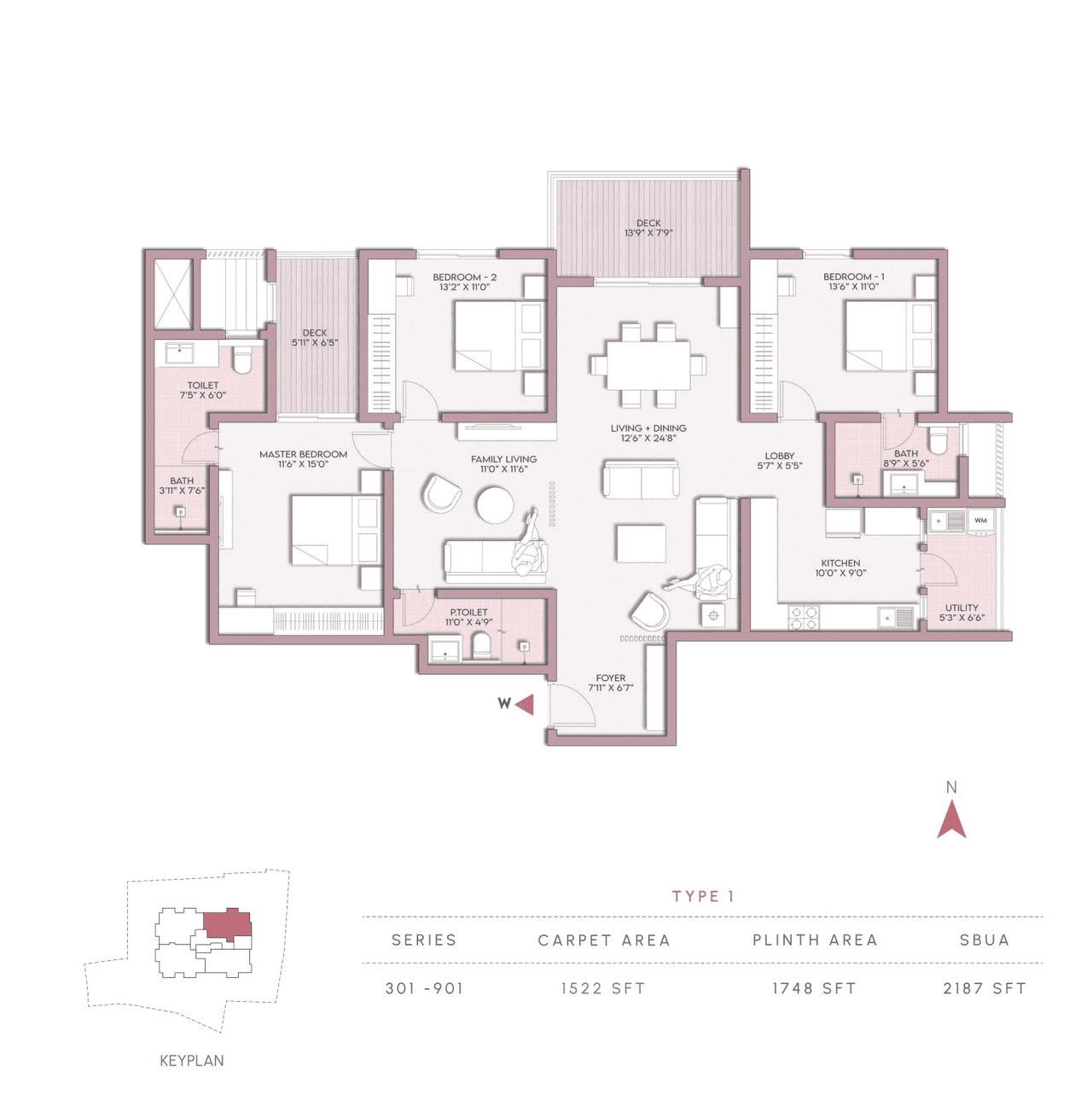 Sentient Heavie Halcyon Unit plan - 1522 sq.ft.