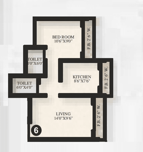 Mohan Willows III Unit plan - 378 sq.ft.