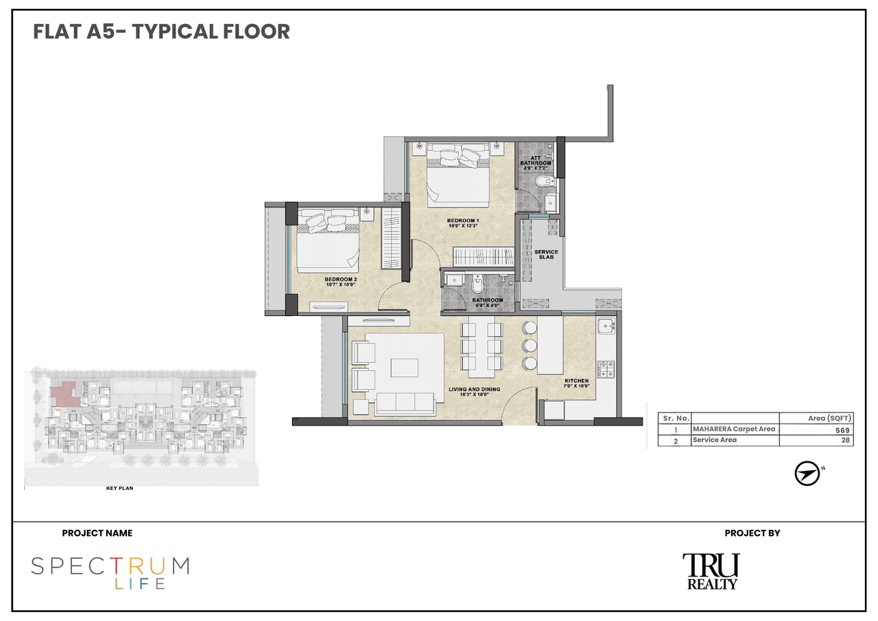 TRU Spectrum Life Unit plan - 597 sq.ft.