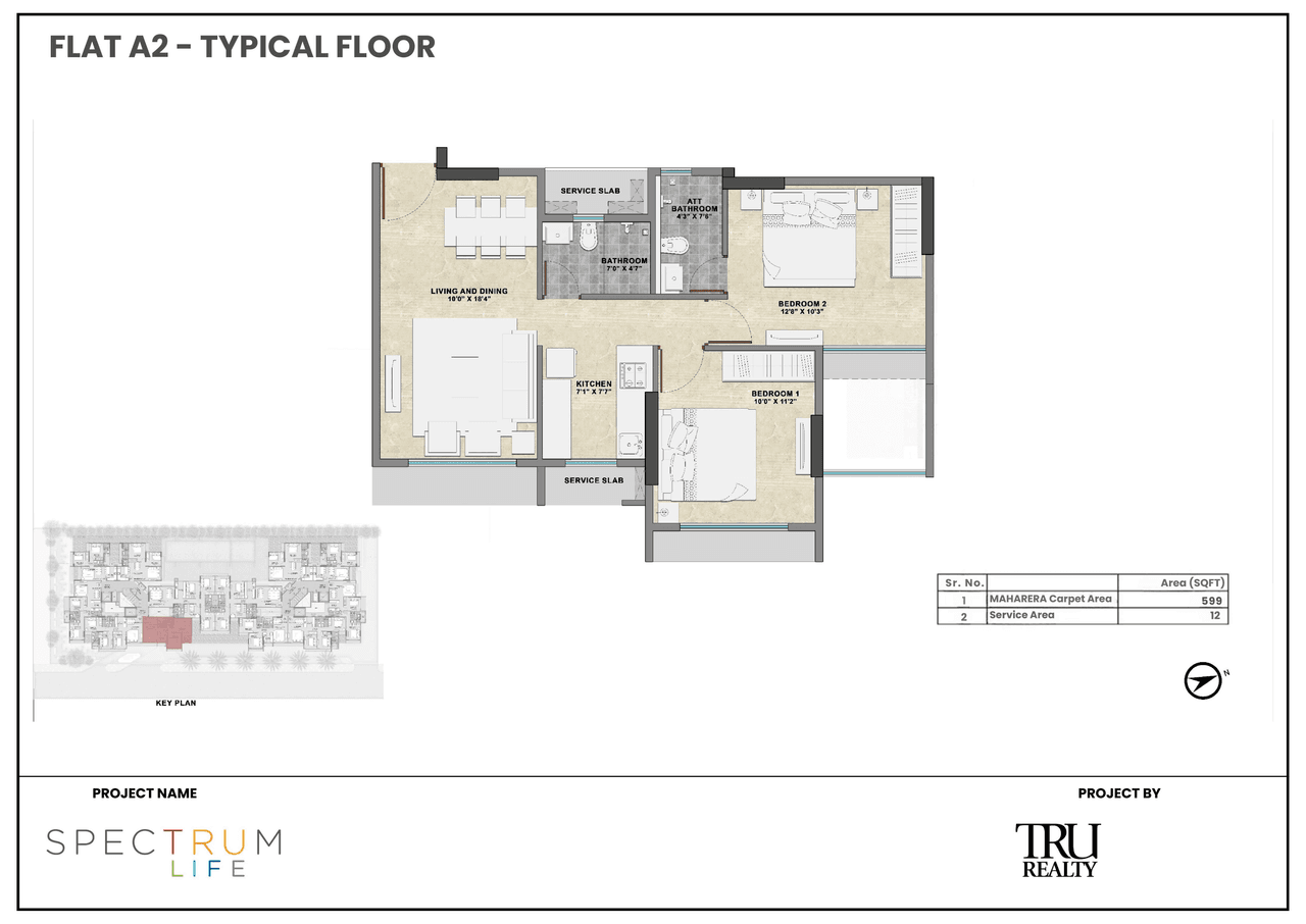TRU Spectrum Life Unit plan - 612 sq.ft.
