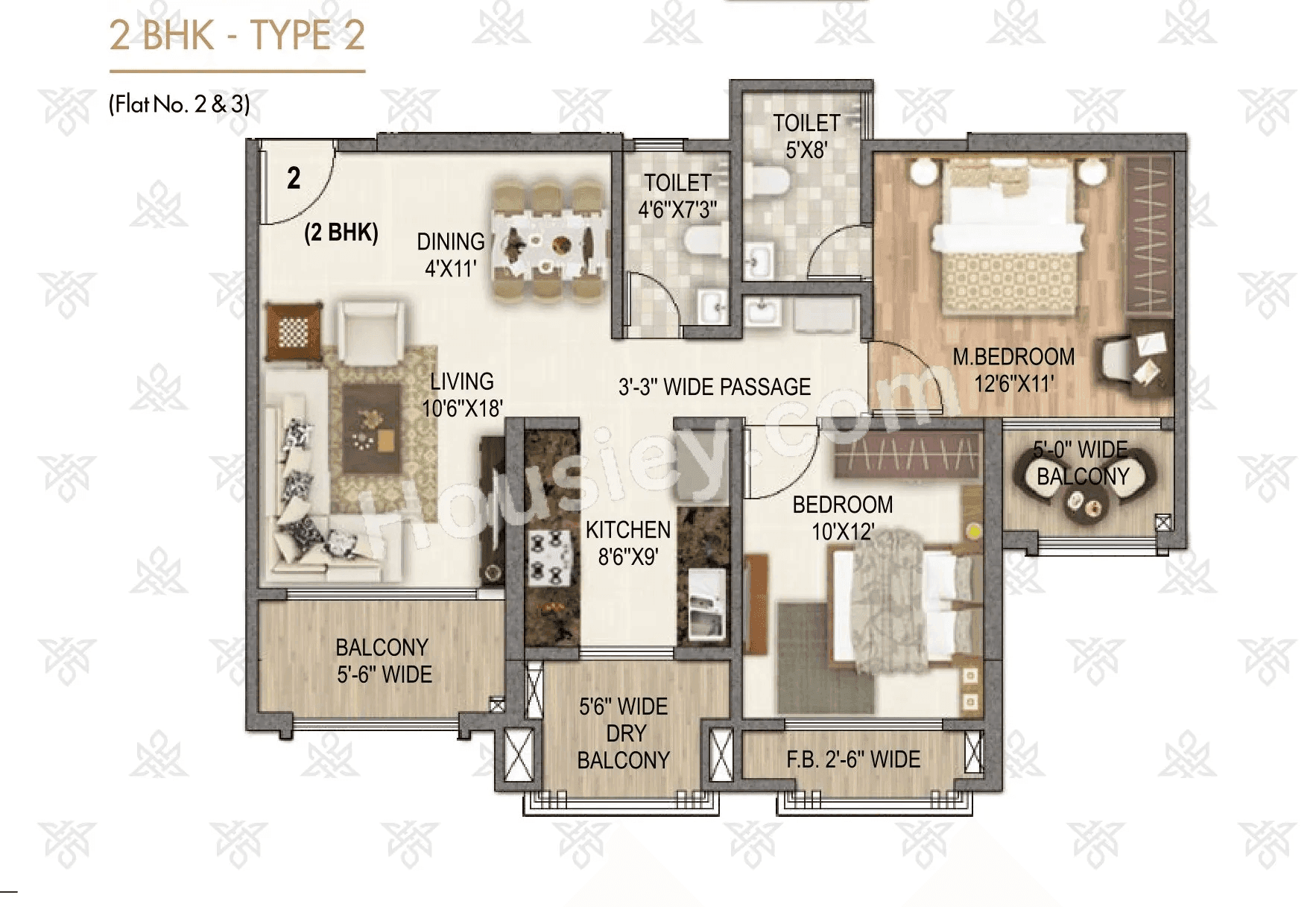 Unit plan - 918 sq.ft.