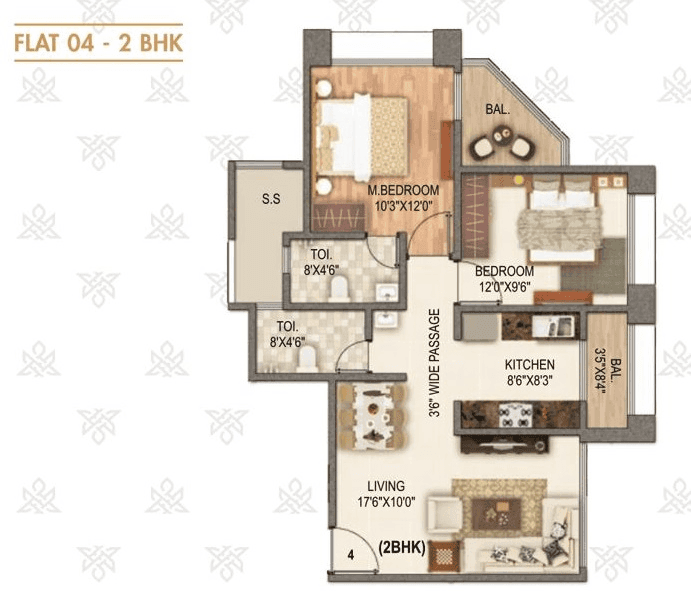 Unit plan - 797 sq.ft.