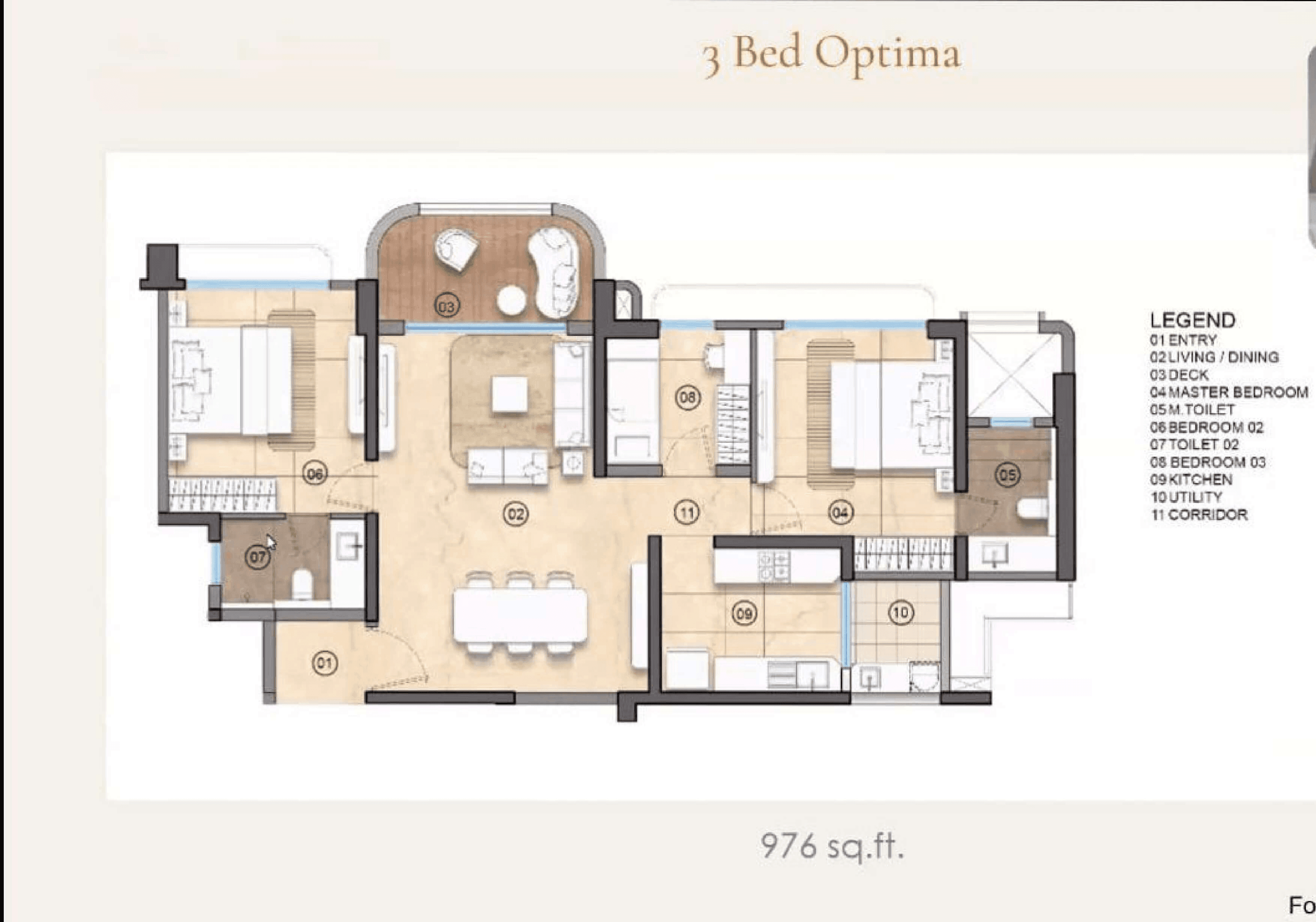Unit plan - 976 sq.ft.