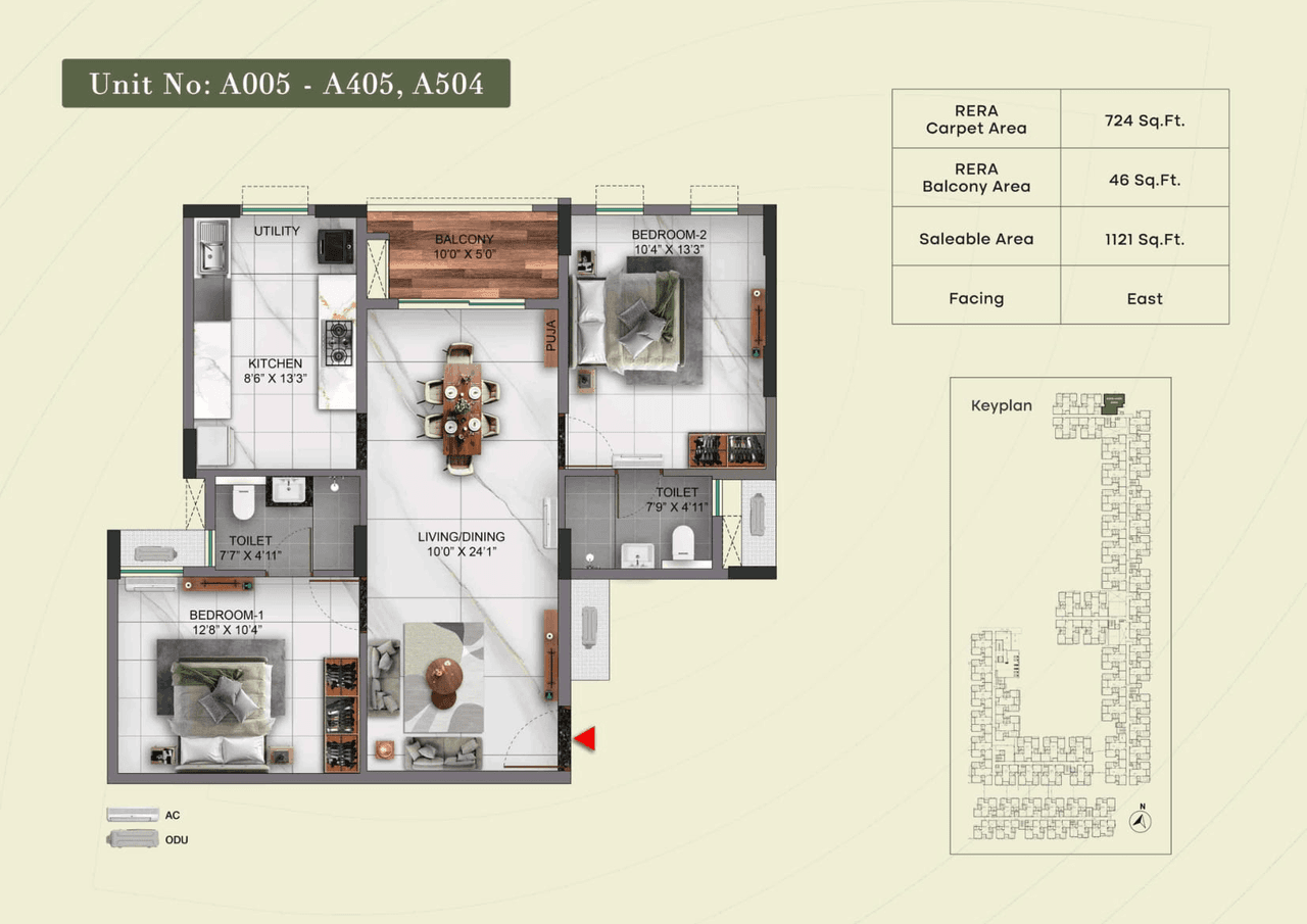 TVS Verde Vista Unit plan - 762 sq.ft.