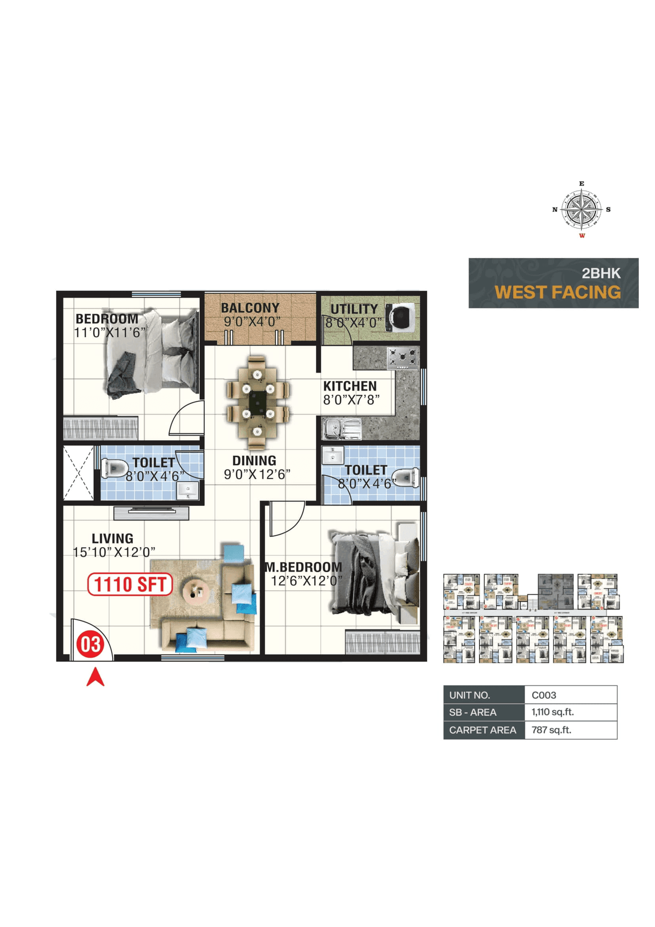 DB Lakven Visishta Unit plan - 799 sq.ft.