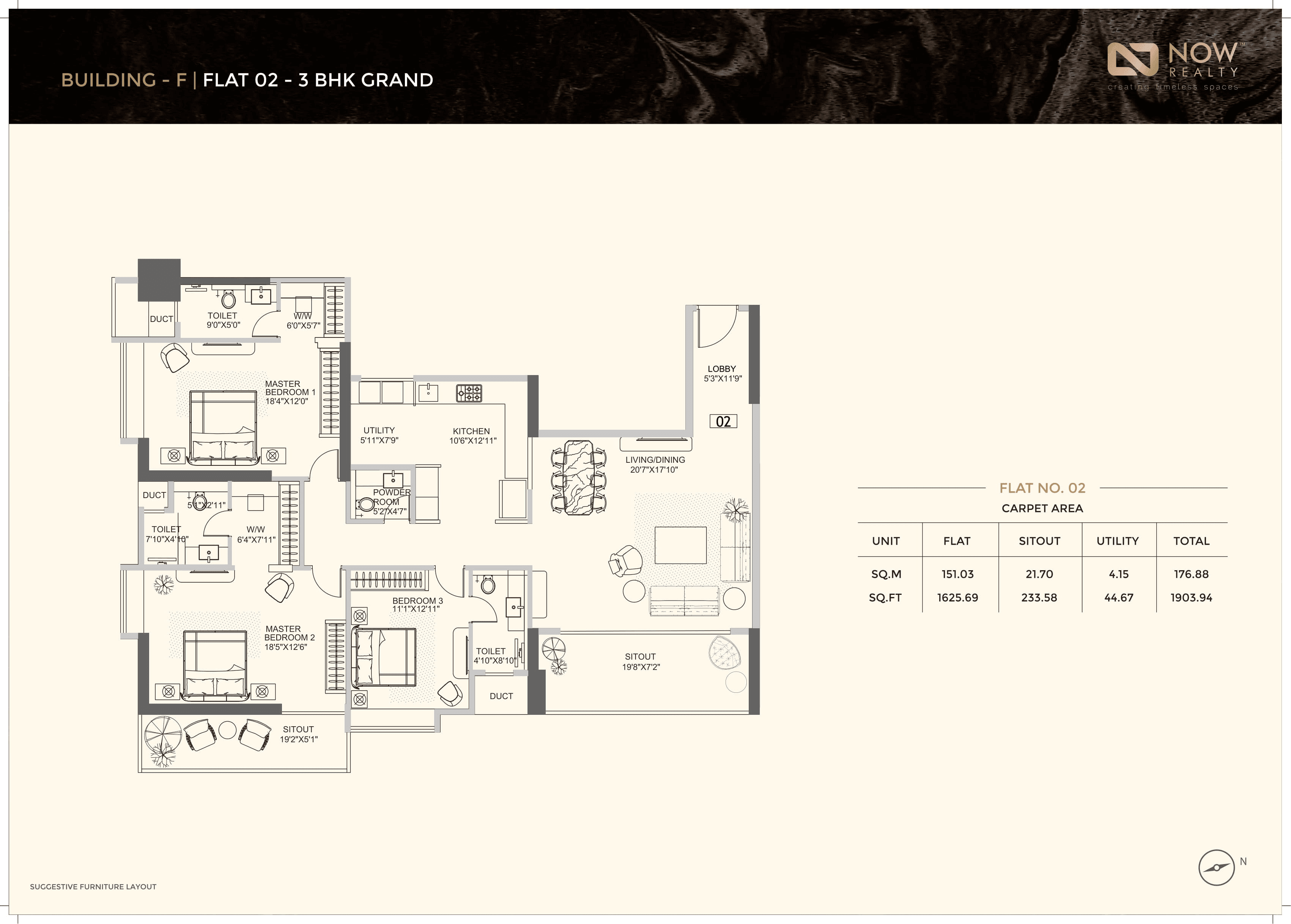 Unit plan - 1902 sq.ft.
