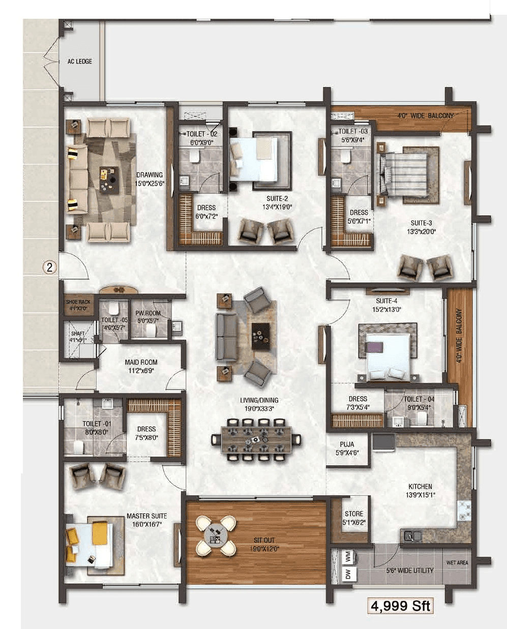DSR Skymarq Unit plan - 3499 sq.ft.