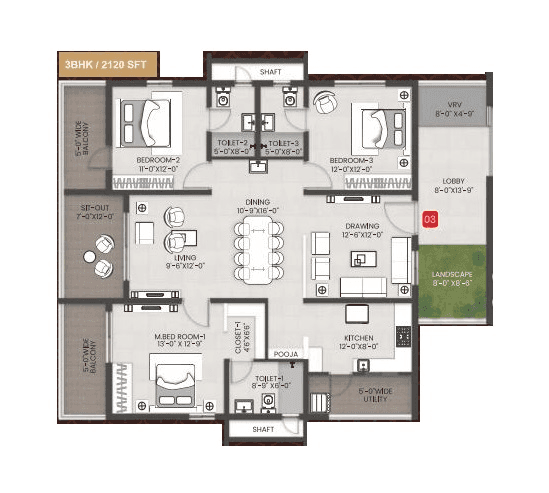 Team4 ARKA Unit plan - 1527 sq.ft.