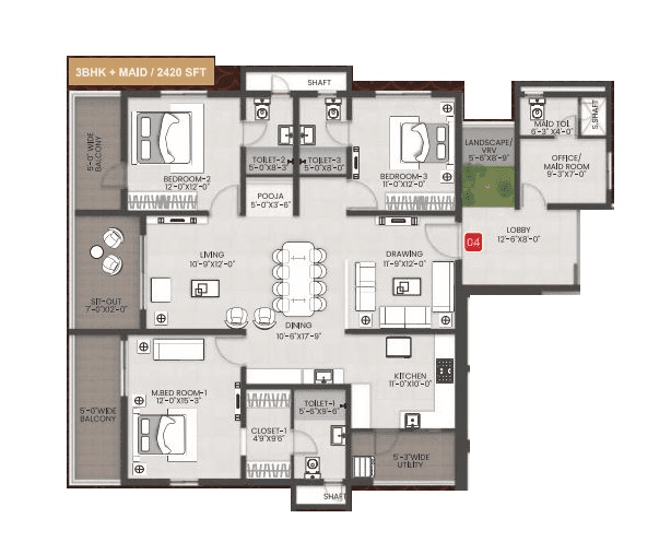 Team4 ARKA Unit plan - 1742 sq.ft.