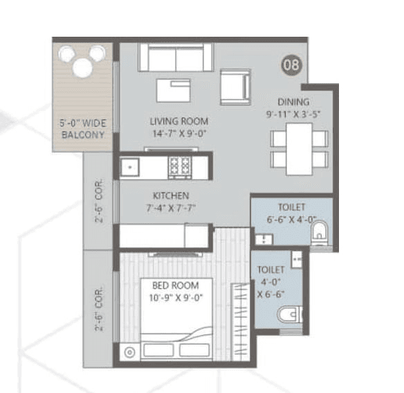 SPM Dream City Unit plan - 497 sq.ft.