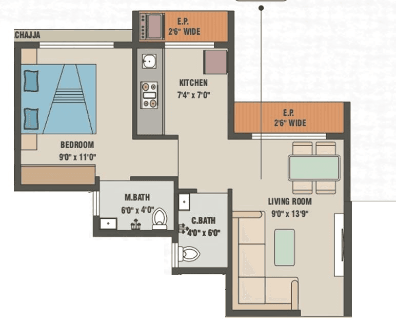 SPM Dream City Unit plan - 393 sq.ft.